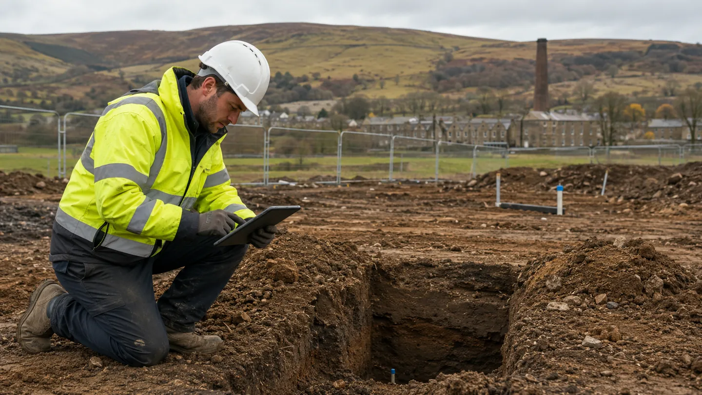 Ground investigation work supporting assessment of historic coal mining risk.
